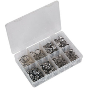 160 Piece Stainless Steel O-Clip Assortment - Single Ear - Various Sizes