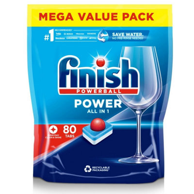 160 x Finish Powerball All In One Max Dishwasher Powerful Clean Tablets