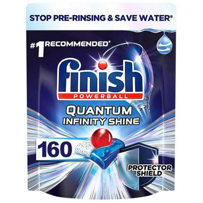 160 x Finish Quantum Infinity Shine Dishwasher Clean Shield Protector Tablets DIY at B&Q