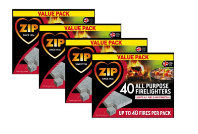 160 Zip Firelighters All purpose Fire Starter Cubes Value Pack Open Fire Pit BBQ