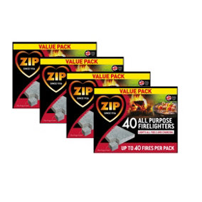 160 Zip Firelighters All purpose Fire Starter Cubes Value Pack Open Fire Pit BBQ