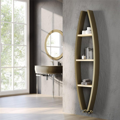 1600mm (H) x 500mm (W) - Bronze Vertical Aluminum Heated Towel Rail (Kingham) - (1.60m x 0.5m) - Depth 120mm