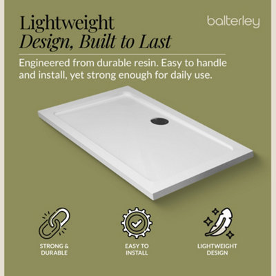 1600mm x 700mm Premium Rectangular Shower Tray - White