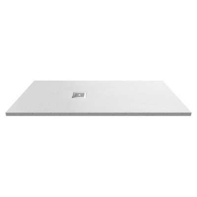1600mm x 800mm Premium Slimline Rectangular Shower Tray - Slate White