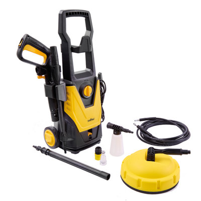 1600W High Pressure Washer, 80-120 Bar Pressure, 5.5L/min Flow, Includes Nozzles, Hose, Soap Bottle, 5m Power Cord