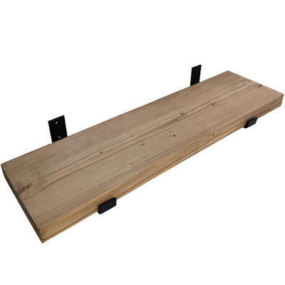 160cm British Oak Rustic Wooden Wall Shelf, Top Notch Home & Living ...