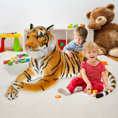 160Cm Giant Plush Lying Tiger Stuffed Animal Soft Cuddly Large Kids Realistic