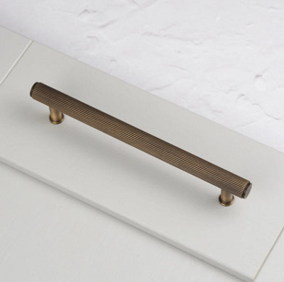 160mm Antique Brass Bronze Reeded Handle