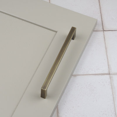 160mm Antique Brass Cabinet Handle Square Gold Kitchen Cupboard Door Drawer Pull Bathroom Bedroom Wardrobe Furniture Replacement