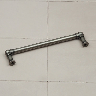 160mm Antique Pewter Cabinet Handle Kitchen Drawer Cupboard Industrial Pipe Pull