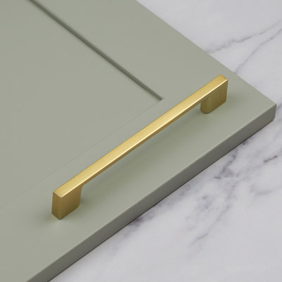 160mm Brushed Brass Cabinet Handle Gold Square Kitchen Cupboard Bar Pull Drawer Door Wardrobe