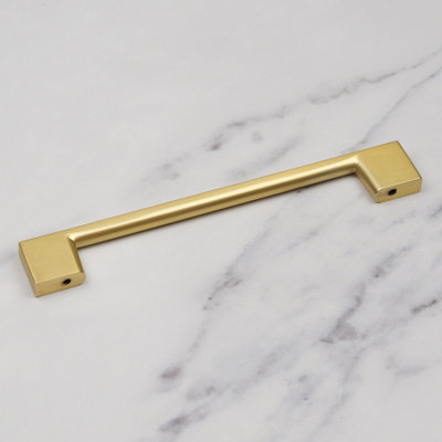 160mm Brushed Brass Cabinet Handle Gold Square Kitchen Cupboard Bar Pull Drawer Door Wardrobe
