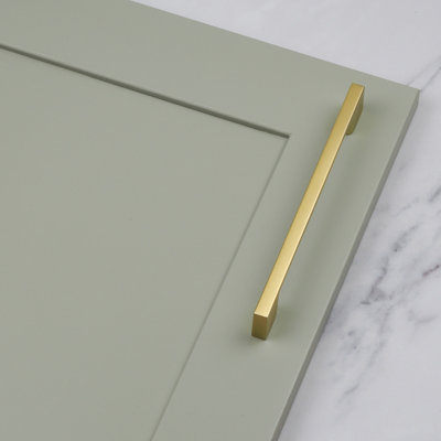 160mm Brushed Brass Cabinet Handle Gold Square Kitchen Cupboard Bar Pull Drawer Door Wardrobe
