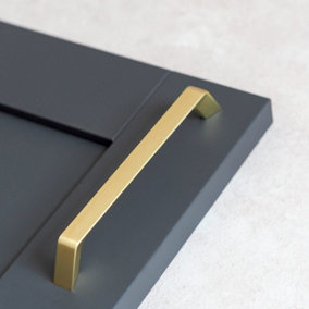 160mm Brushed Brass D Cabinet Handle