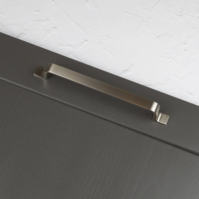 160mm Brushed Nickel Cabinet Handle Grey Strap Cupboard Door Drawer Pull Kitchen Wardrobe Furniture Replacement