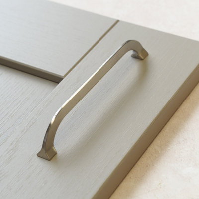 160mm Brushed Nickel D Tapered End Slim Cabinet Handle