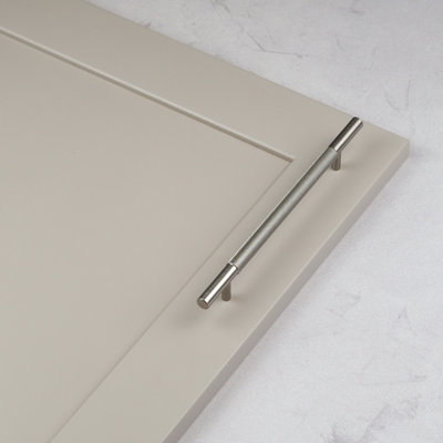 160mm Brushed Nickel Knurled Cabinet Handle Textured Grey Cupboard Door ...