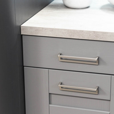 160mm Brushed Nickel L-Shaped Handle