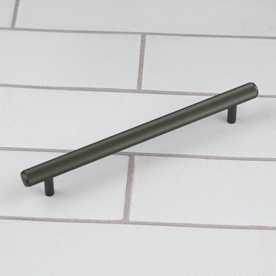 160mm Dark Grey Cabinet Pull Textured Anthracite Grooved Kitchen ...