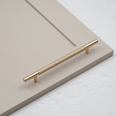 160mm Gold Brass Knurled Cabinet Handle Textured Cupboard Door Drawer T-Bar Pull Wardrobe Furniture Replacement Upcycle