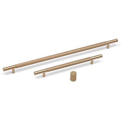160mm Gold Brass Knurled Cabinet Handle Textured Cupboard Door Drawer T-Bar Pull Wardrobe Furniture Replacement Upcycle