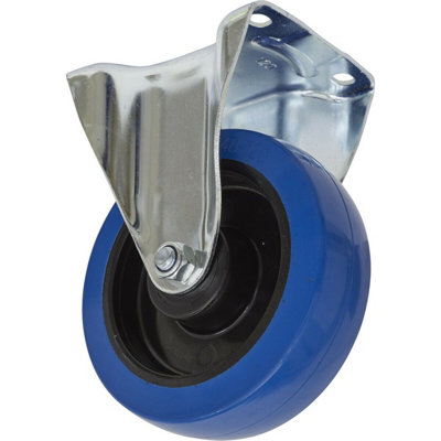 160mm Heavy Duty Fixed Plate Castor Wheel - Durable Polyamide & Elastic with 46mm Tread Width