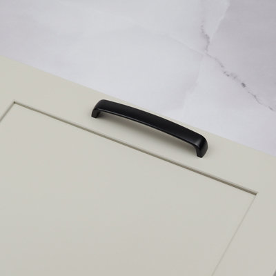 160mm Matt Black Cabinet Handle Curved Cupboard Door Drawer Pull Wardrobe Furniture Replacement Upcycle Dark Hardware