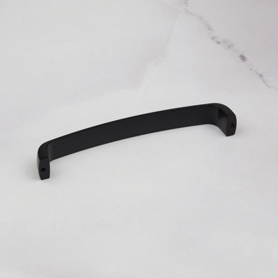 160mm Matt Black Cabinet Handle Curved Cupboard Door Drawer Pull Wardrobe Furniture Replacement Upcycle Dark Hardware