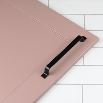 160mm Matt Black Cabinet Handle Dark Strap Cupboard Door Drawer Pull Kitchen Wardrobe Furniture Replacement
