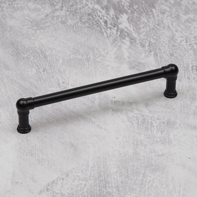 160mm Matt Black Cabinet Handle Kitchen Drawer Cupboard Industrial Pipe Pull