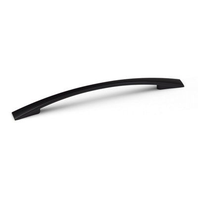 160mm Matt Black Cabinet Handle Slim Bow Cupboard Door Drawer Pull Dark ...