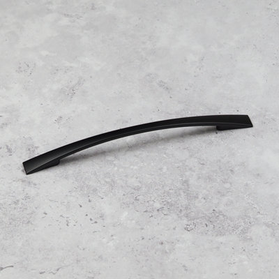 160mm Matt Black Cabinet Handle Slim Bow Cupboard Door Drawer Pull Dark ...