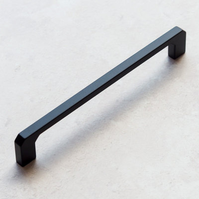 160mm Matt Black Cabinet Handle Slim Square Cupboard Drawer Door Pull Bedroom Bathroom Wardrobe Furniture Replacement Upcycle