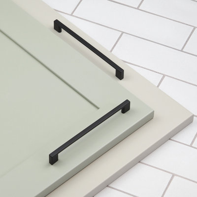 160mm Matt Black Cabinet Handle Slim Square Kitchen Cupboard Door Drawer Pull Bathroom Bedroom Furniture