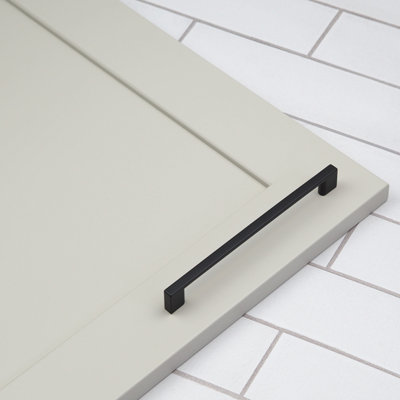 160mm Matt Black Cabinet Handle Slim Square Kitchen Cupboard Door Drawer Pull Bathroom Bedroom Furniture