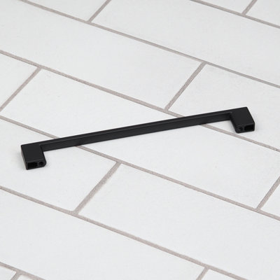 160mm Matt Black Cabinet Handle Slim Square Kitchen Cupboard Door Drawer Pull Bathroom Bedroom Furniture