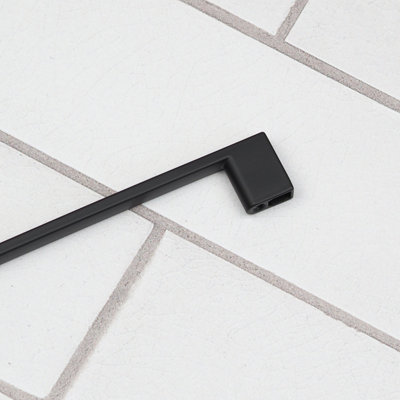 160mm Matt Black Cabinet Handle Slim Square Kitchen Cupboard Door Drawer Pull Bathroom Bedroom Furniture