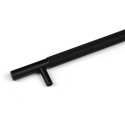 160mm Matt Black Knurled Cabinet Handle Textured Dark Cupboard Door Drawer T-Bar Pull Wardrobe Furniture Replacement Upcycle