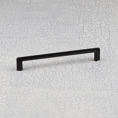 160mm Matt Black Ribbed Textured Cabinet Handle Door Drawer Pull ...