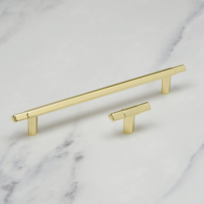 160mm Polished Brass Triangle Cabinet Handle Gold Kitchen Cupboard Door Drawer Pull Wardrobe Furniture Replacement