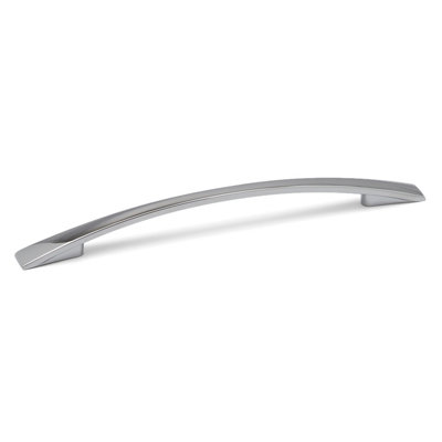 160mm Polished Chrome Cabinet Handle Grey Slim Bow Kitchen Cupboard ...