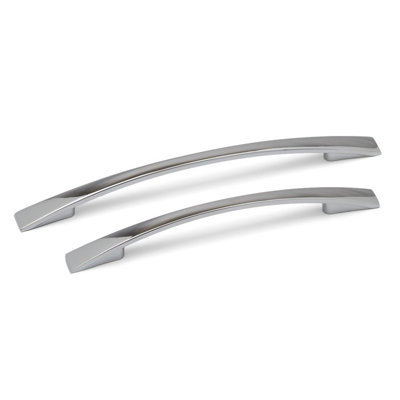 160mm Polished Chrome Cabinet Handle Grey Slim Bow Kitchen Cupboard Door Drawer Pull Bedroom Bathroom Wardrobe Furniture