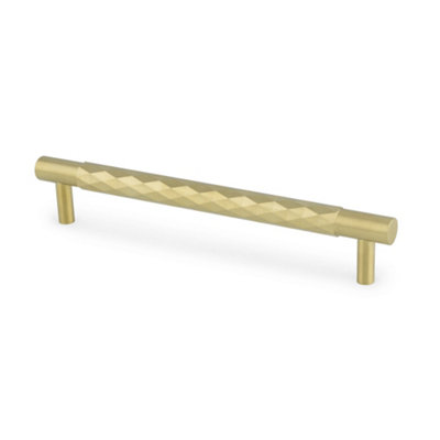 160mm Satin Brass Diamond Cut Cabinet Handle Gold Kitchen Cupboard Door Drawer Pull Textured Bedroom Furniture Replacement