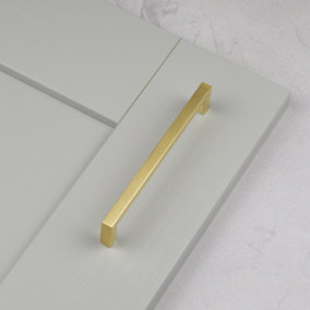 160mm Satin Brass Square Cabinet Handle