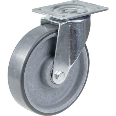 160mm swivel castor with grey electrically conductive thermoplastic polyurethane