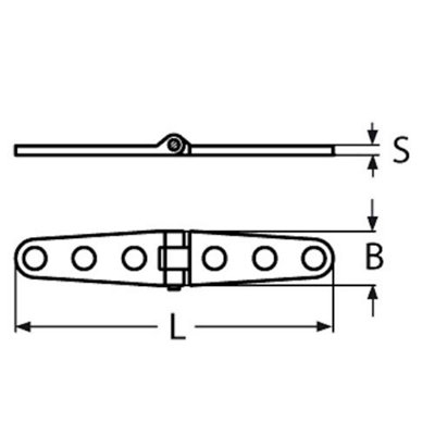 160mm x 27mm Stainless Steel Long Strap Hinge with Screws A4 Marine Grade