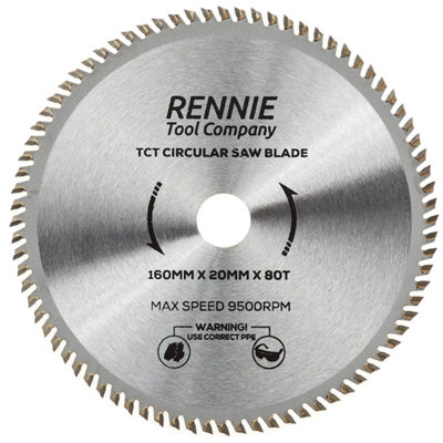 160mm x 80T TCT Circular Wood Saw Blade Fits Bosch Makita Black