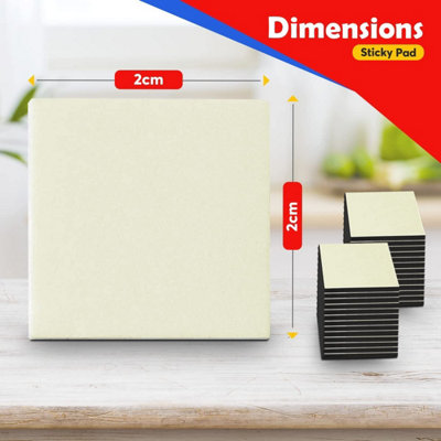 160pk Strong Double Sided Sticky Pads Heavy Duty - 2x2cm - Double Sided  Adhesive Pads - Heavy Duty Double-Sided Sticky Pads