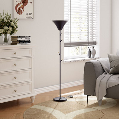 Easy-to-Install Black Inline Cord Switch – Step-on Or Hand Press For Floor Lamps