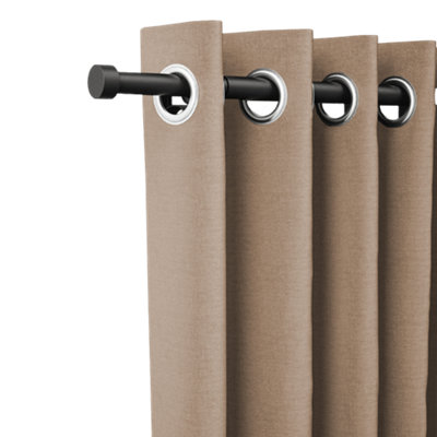 1650mm To 3000mm Matt Black Extendable Klickfit Curtain Pole Kit Stud